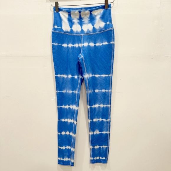 Free People Movement Tie Dye Essentia Legging Blue Small Loungewear Casual Comfy - Picture 1 of 8
